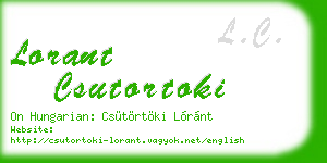 lorant csutortoki business card